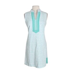 Duffield Lane Aqua Wave Print Mackinac Dress Like New